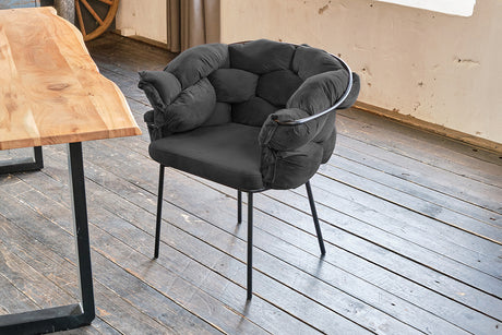B-Ware KAWOLA Stuhl MONTY Designstuhl Velvet schwarz