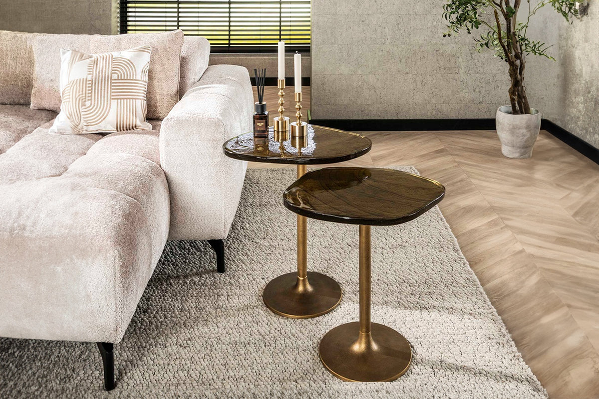 KAWOLA Beistelltisch DARI S Glas gold