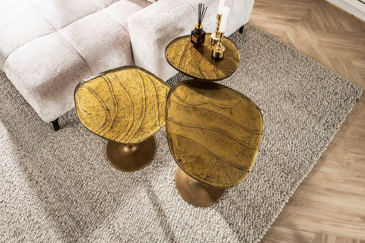 KAWOLA Beistelltisch DARI S Glas gold