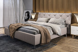 KAWOLA Bett ANNY Polsterbett Leder hellgrau, 200 x 180 cm, 111