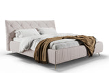 KAWOLA Bett ANNY Polsterbett Leder hellgrau