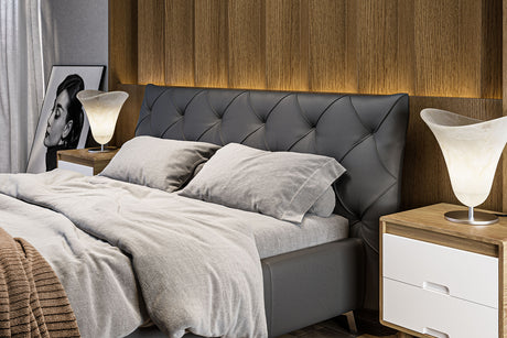 KAWOLA Bett ANNY Polsterbett Leder schwarz