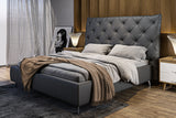 KAWOLA Bett ANNY Polsterbett Leder schwarz, 200 x 180 cm, 146