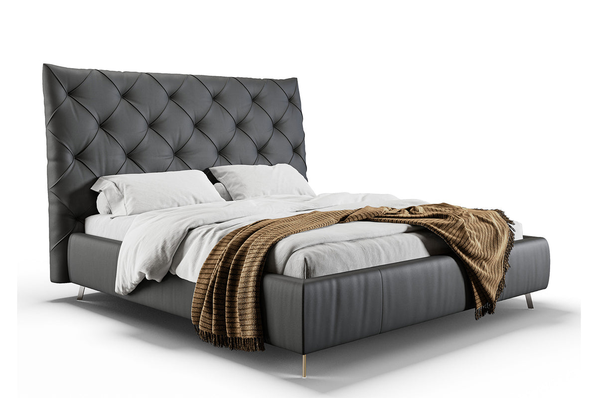 KAWOLA Bett ANNY Polsterbett Leder schwarz