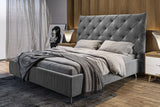 KAWOLA Bett ANNY Polsterbett Velvet grau, 200 x 180 cm, 146