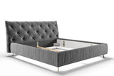KAWOLA Bett ANNY Polsterbett Velvet grau