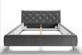 KAWOLA Bett ANNY Polsterbett Velvet grau