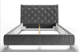KAWOLA Bett ANNY Polsterbett Velvet grau