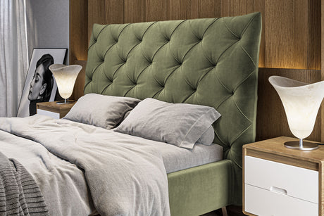 KAWOLA Bett ANNY Polsterbett Velvet olivgrün
