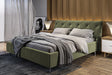 KAWOLA Bett ANNY Polsterbett Velvet olivgrün, 200 x 140 cm, 111
