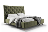 KAWOLA Bett ANNY Polsterbett Velvet olivgrün