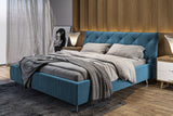 KAWOLA Bett ANNY Polsterbett Velvet petrol, 200 x 200 cm, 111