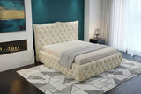 KAWOLA Bett BERTINI Polsterbett Velvet creme mit Lattenrost