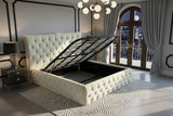 KAWOLA Bett BERTINI Polsterbett Velvet creme mit Lattenrost