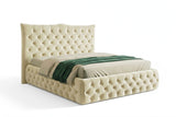 KAWOLA Bett BERTINI Polsterbett Velvet creme mit Lattenrost