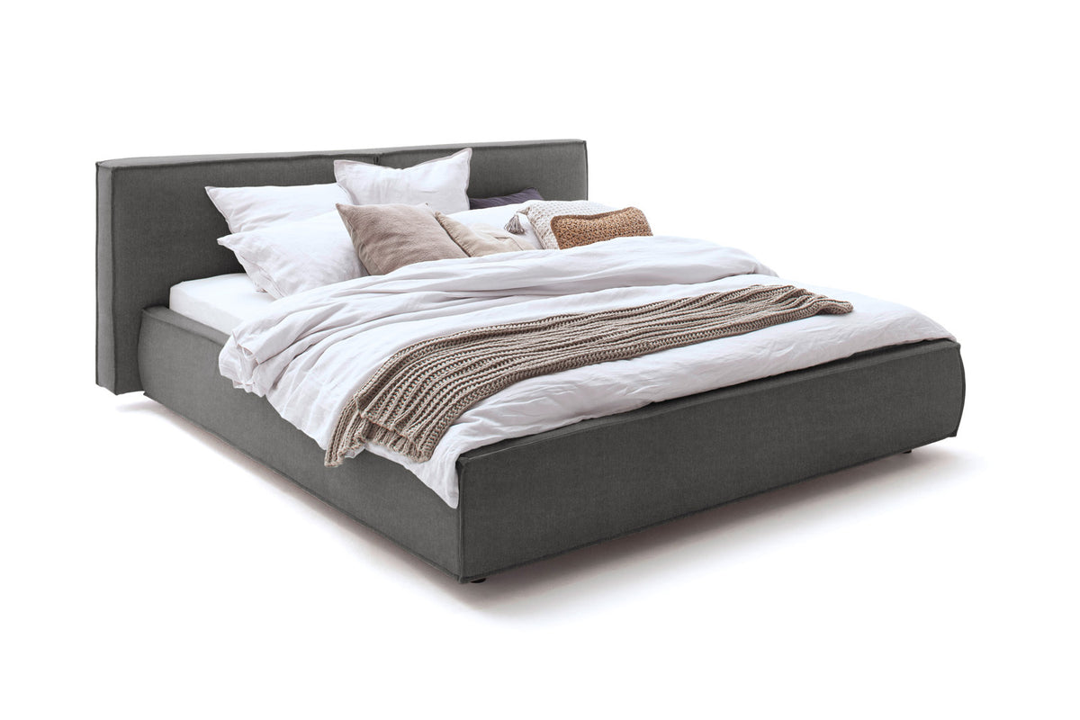 KAWOLA Bett CARLO Polsterbett Stoff anthrazit