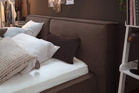 KAWOLA Bett CARLO Polsterbett Stoff braun