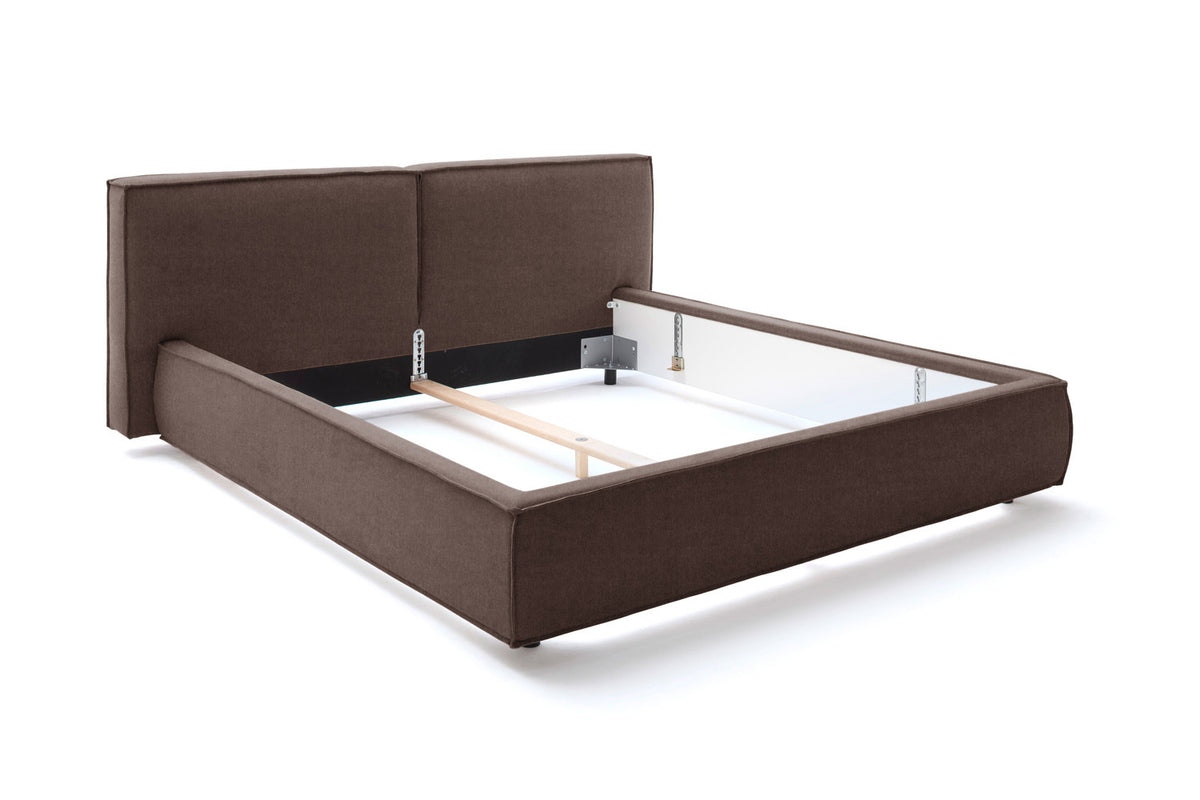 KAWOLA Bett CARLO Polsterbett Stoff braun