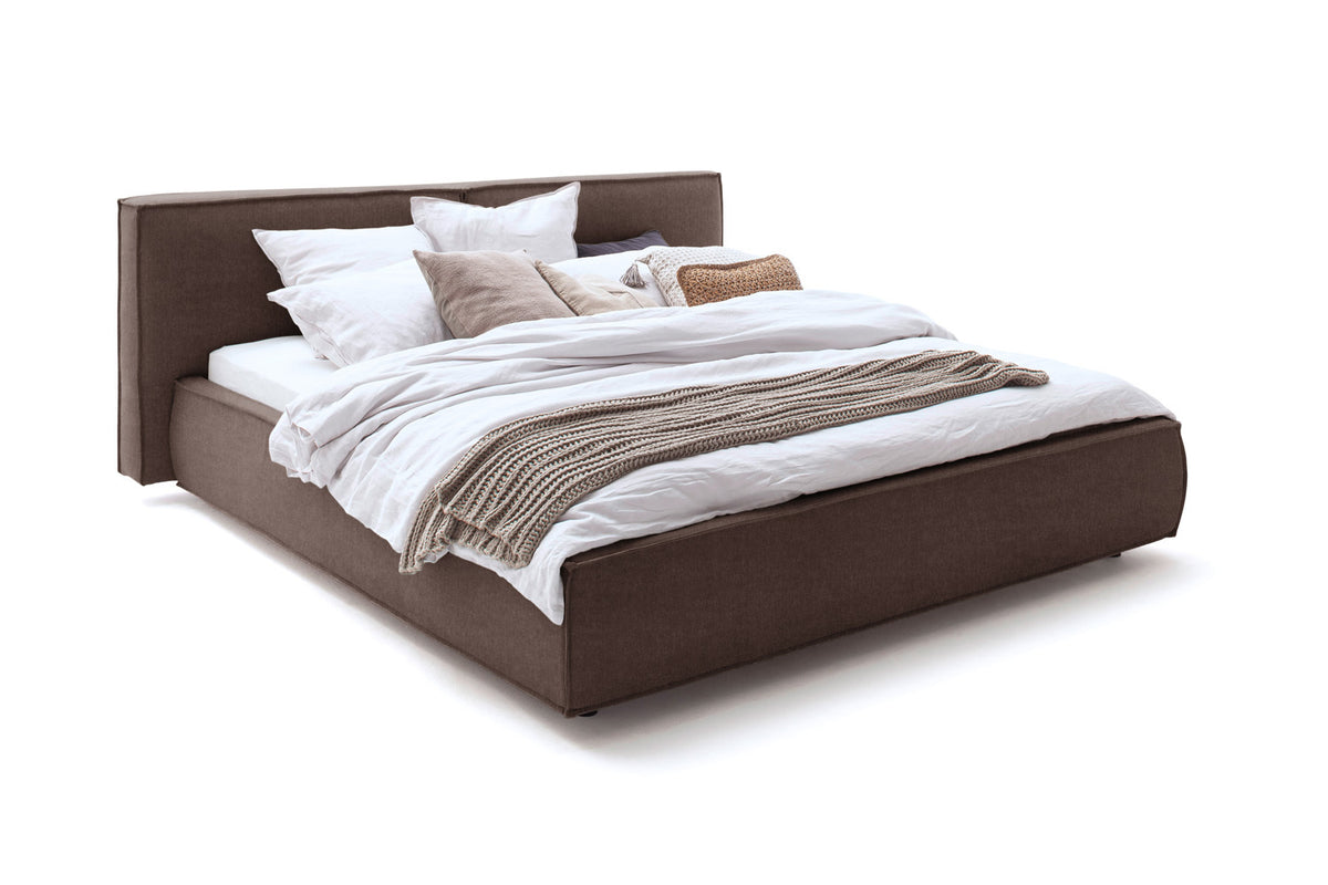 KAWOLA Bett CARLO Polsterbett Stoff braun