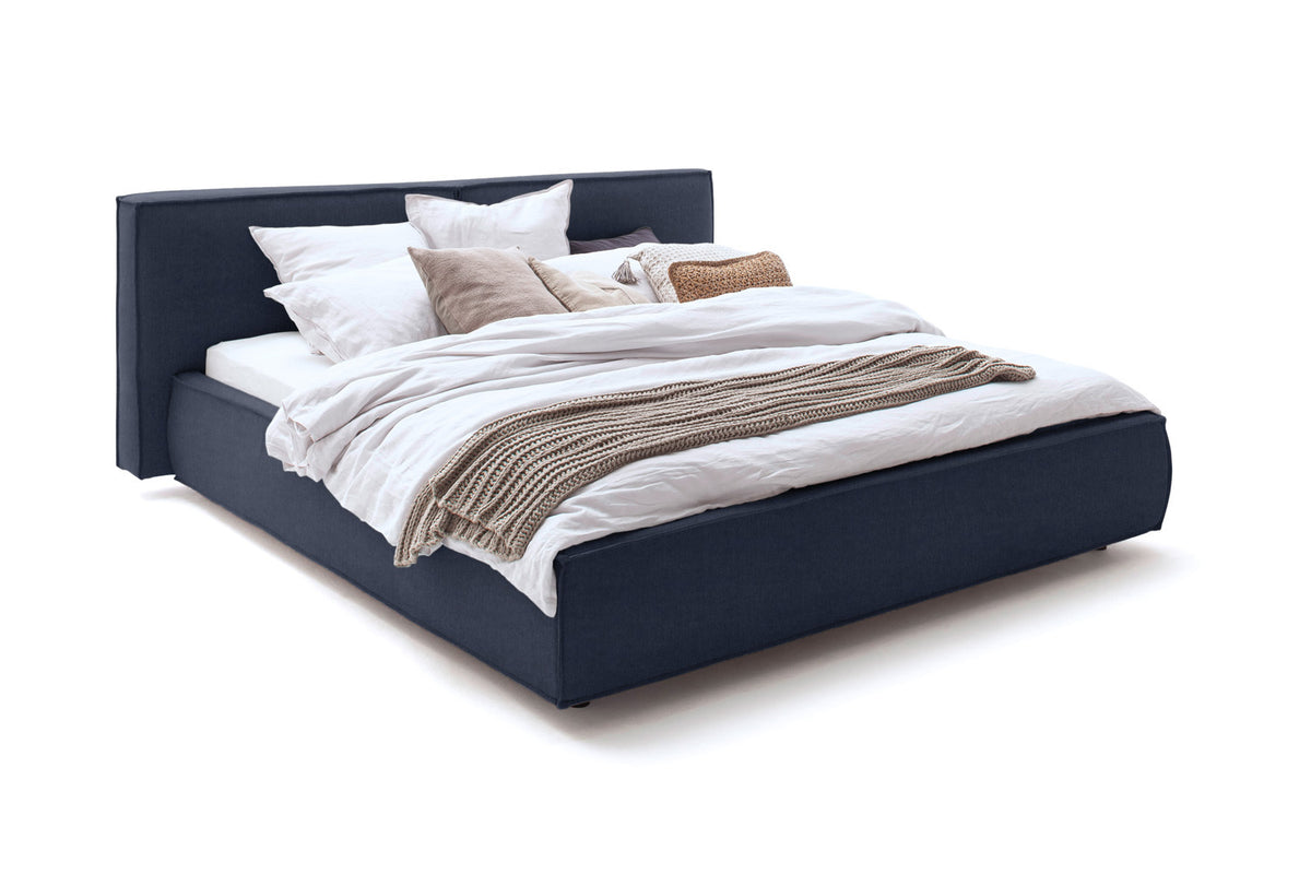 KAWOLA Bett CARLO Polsterbett Stoff dunkelblau
