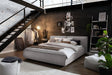 KAWOLA Bett CARLO Polsterbett Stoff grau, 200 x 140 cm