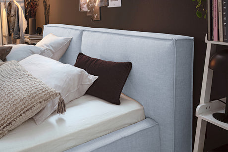 KAWOLA Bett CARLO Polsterbett Stoff hellblau