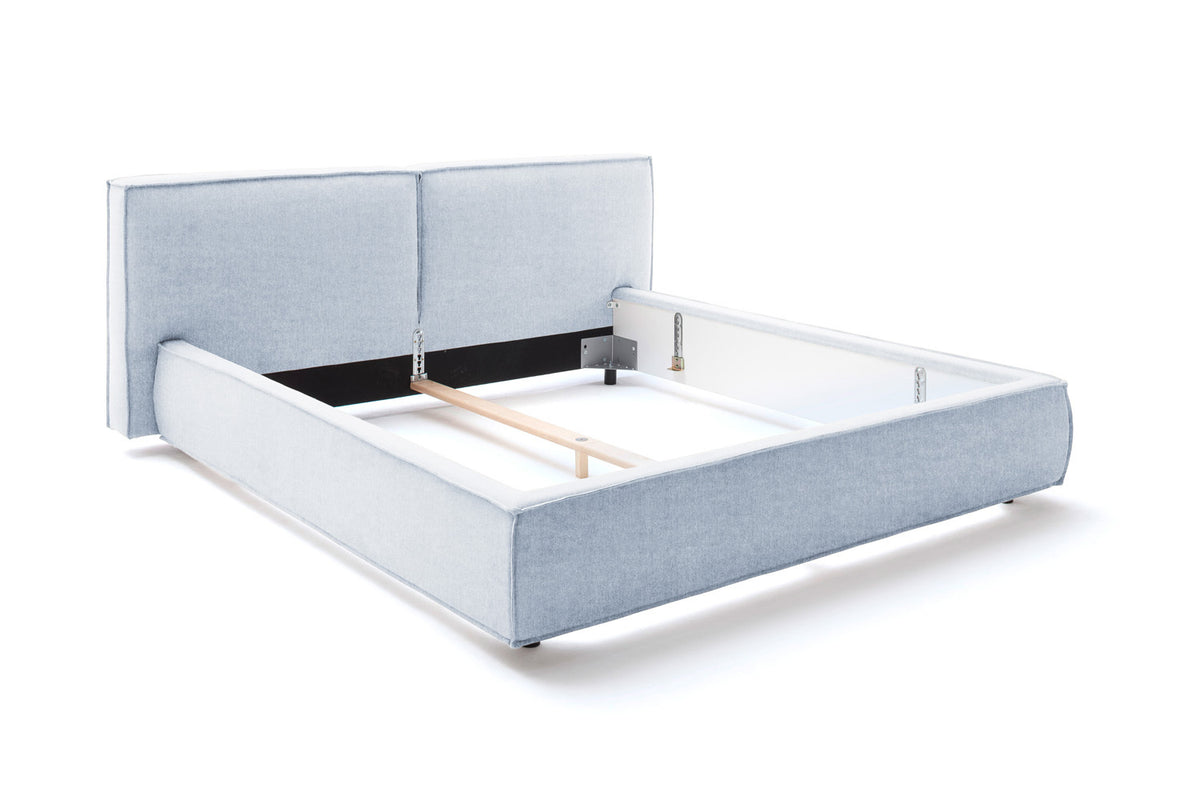 KAWOLA Bett CARLO Polsterbett Stoff hellblau