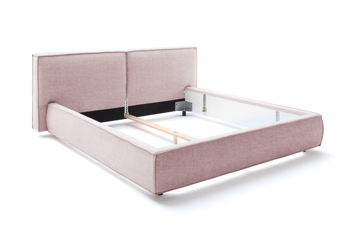 KAWOLA Bett CARLO Polsterbett Stoff rosa