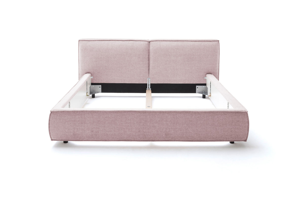 KAWOLA Bett CARLO Polsterbett Stoff rosa
