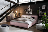 KAWOLA Bett CARLO Polsterbett Stoff rosa, 200 x 160 cm