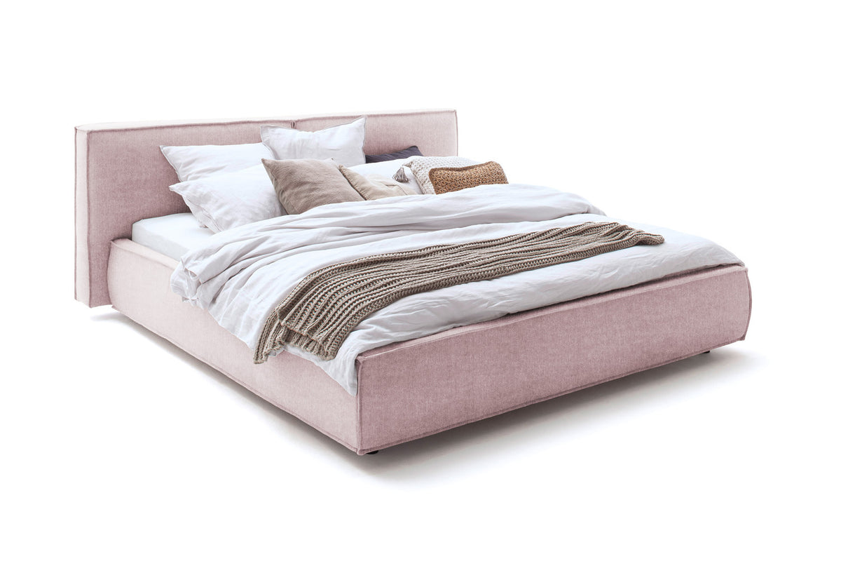 KAWOLA Bett CARLO Polsterbett Stoff rosa
