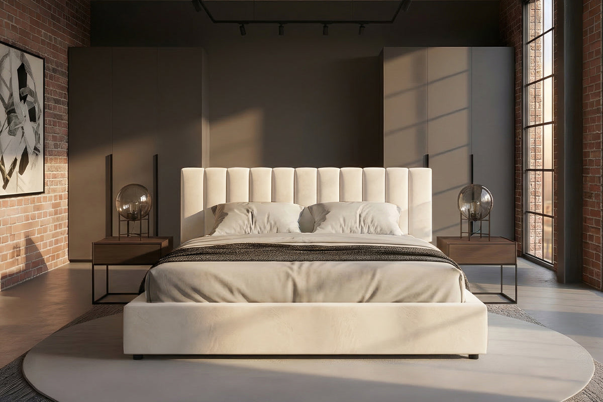 KAWOLA Bett CATTURA Polsterbett Velvet creme