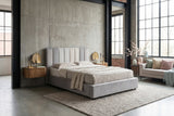 KAWOLA Bett CATTURA Polsterbett Velvet grau, 200 x 140 cm, Ohne Lattenrost