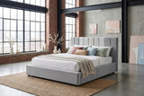 KAWOLA Bett CATTURA Polsterbett Velvet grau