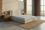 KAWOLA Bett CATTURA Polsterbett Velvet grau