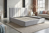 KAWOLA Bett CATTURA Polsterbett Velvet grau