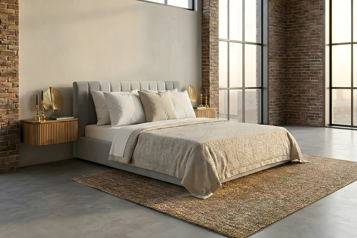 KAWOLA Bett CATTURA Polsterbett Velvet grau