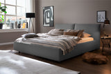 KAWOLA Bett HENRY Polsterbett Cord grau, 200 x 160 cm