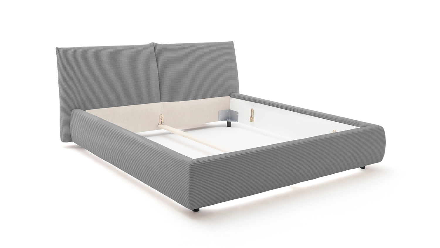 KAWOLA Bett HENRY Polsterbett Cord grau