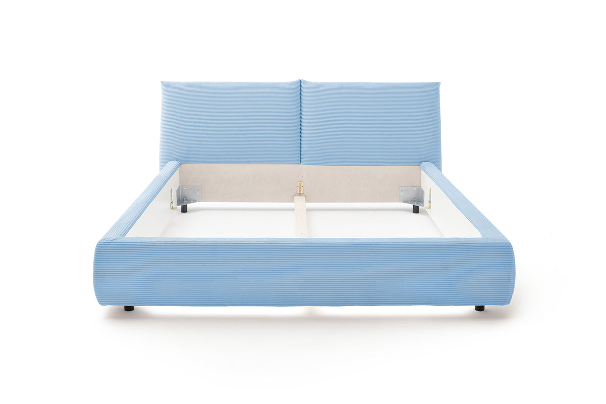 KAWOLA Bett HENRY Polsterbett Cord hellblau