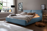 KAWOLA Bett HENRY Polsterbett Cord hellblau, 200 x 160 cm