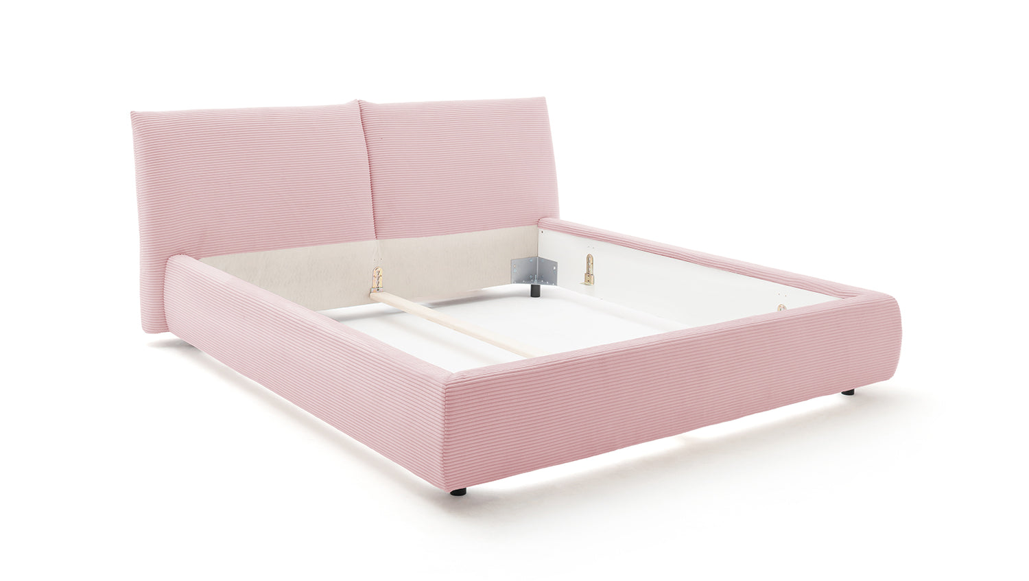 KAWOLA Bett HENRY Polsterbett Cord rosa