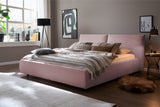 KAWOLA Bett HENRY Polsterbett Cord rosa, 200 x 140 cm