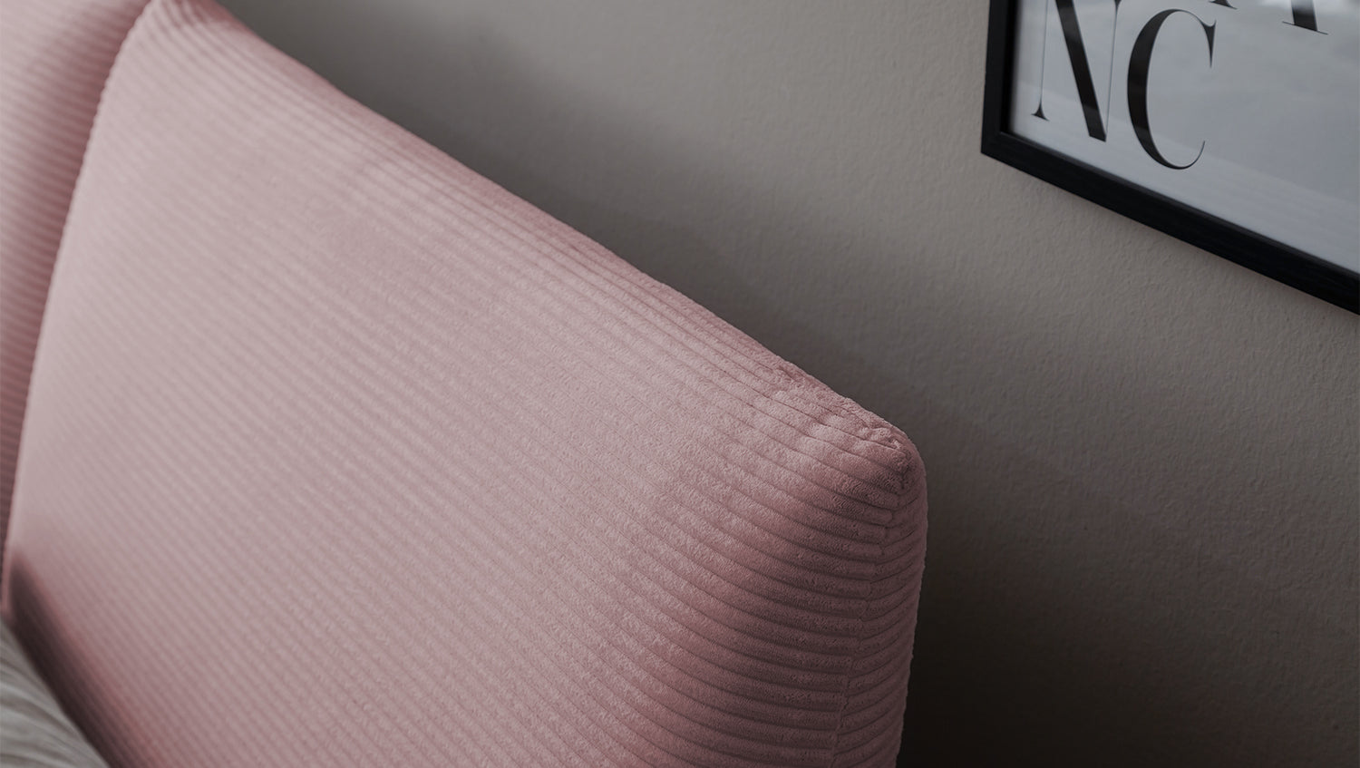KAWOLA Bett HENRY Polsterbett Cord rosa