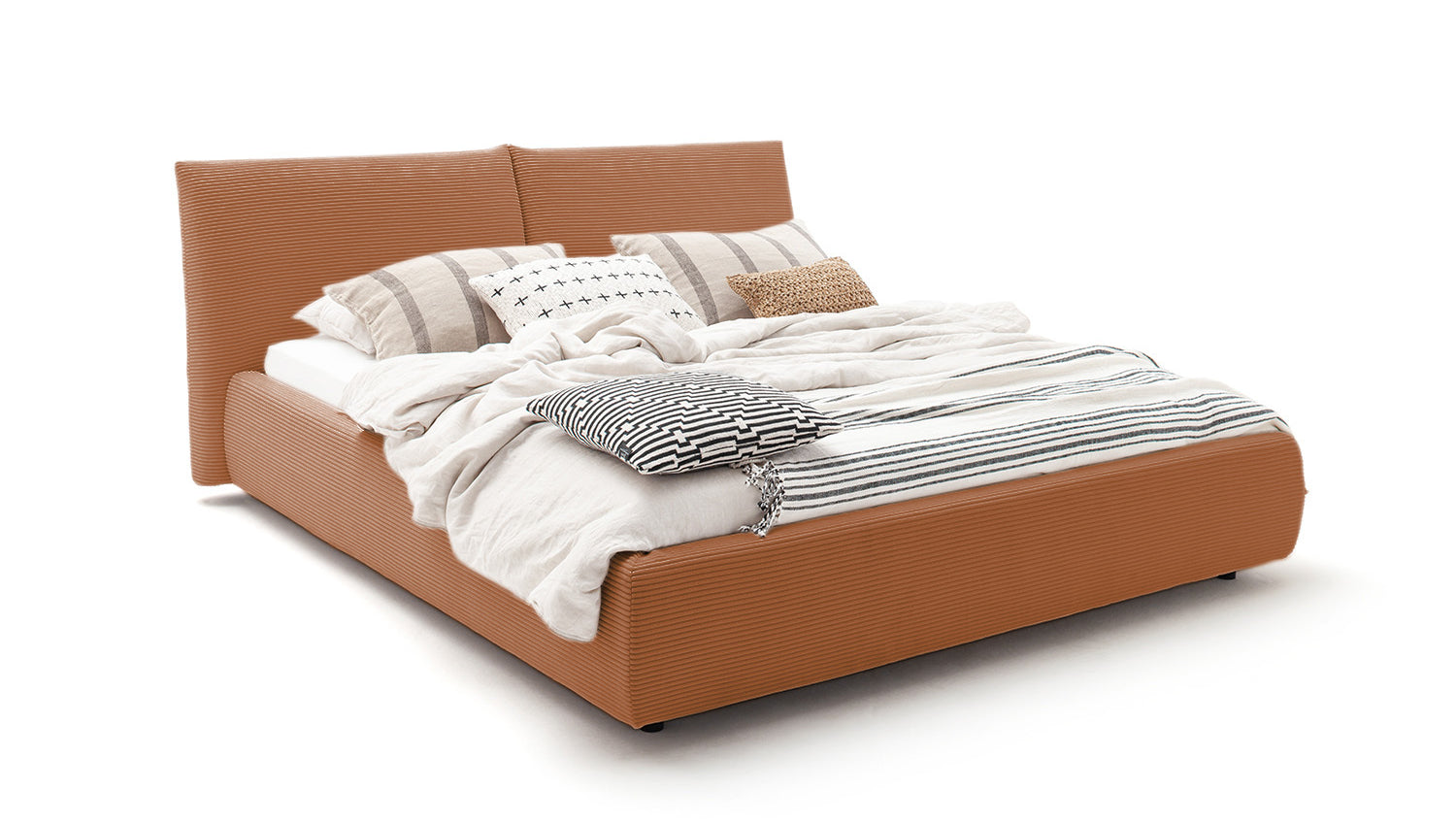 KAWOLA Bett HENRY Polsterbett Cord rost