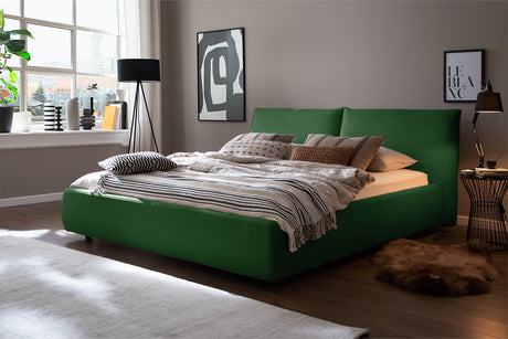 KAWOLA Bett HENRY Polsterbett Cord smaragd, 200 x 160 cm
