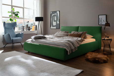 KAWOLA Bett HENRY Polsterbett Cord smaragd