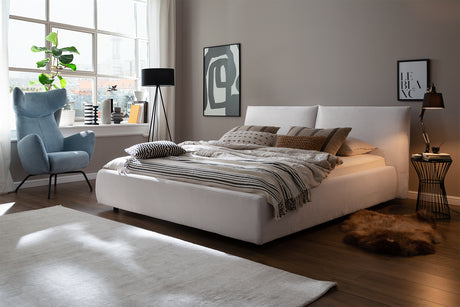 KAWOLA Bett HENRY Polsterbett Cord weiß