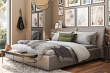 KAWOLA Bett HENRY Polsterbett Leder grau, 200 x 160 cm