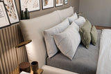 KAWOLA Bett HENRY Polsterbett Leder hellgrau